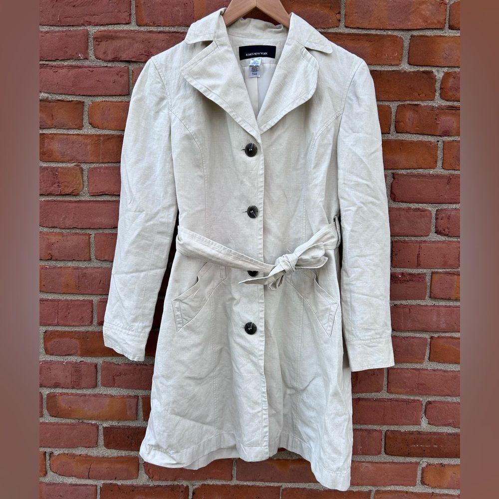 Jones New York Linen Cotton Trench Jacket